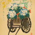 Japanese Flower Cart Woodblock